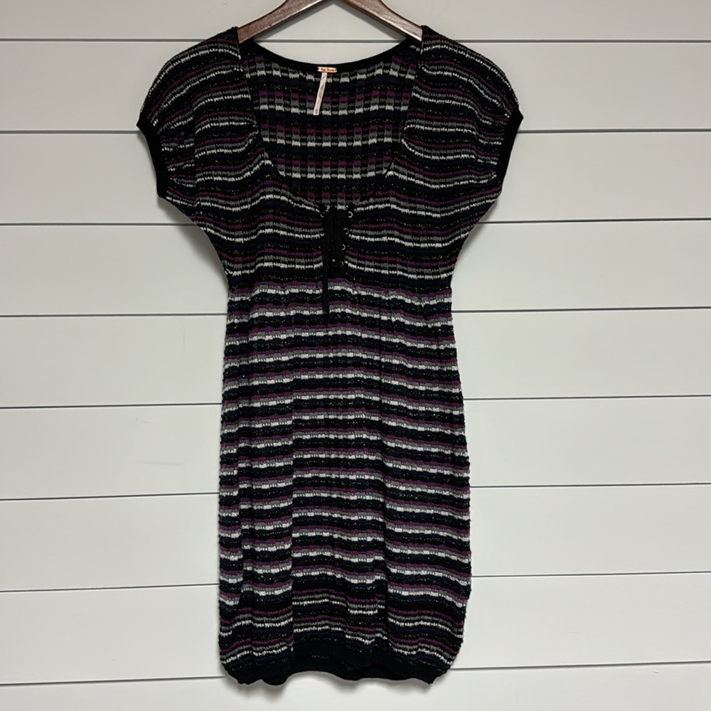 Free People Striped Cap Sleeve Sweater Dress/Tunic